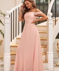 Ever-Pretty US A-Line Draped Sleeve Cold Shoulder Bridesmaid Dress SHOP BY OCCASION