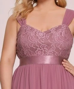 Ever-Pretty US SHOP BY OCCASION Plus Size Sleeveless Lace Sweetheart Maxi Bridesmaid Dress