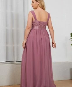 Ever-Pretty US SHOP BY OCCASION Plus Size Sleeveless Lace Sweetheart Maxi Bridesmaid Dress