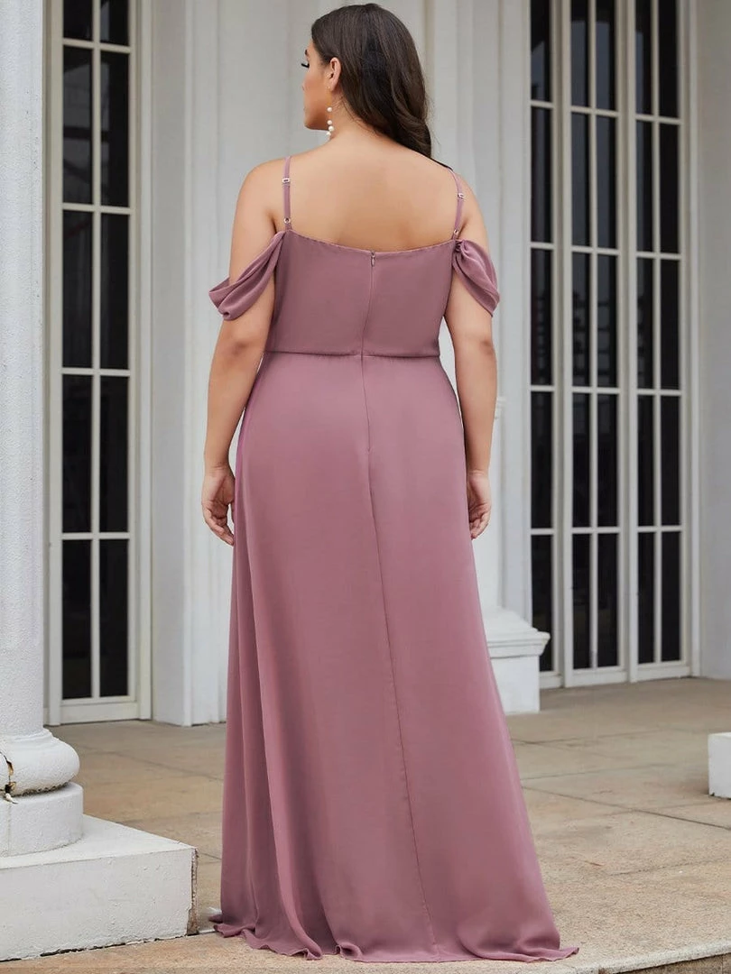 Ever-Pretty US Plus Size V-Neck Cold Shoulder Bridesmaid Dress 2 Ever-Pretty US Plus Size V-Neck Cold Shoulder Bridesmaid Dress