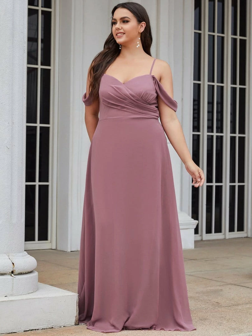 Ever-Pretty US Plus Size V-Neck Cold Shoulder Bridesmaid Dress 4 Ever-Pretty US Plus Size V-Neck Cold Shoulder Bridesmaid Dress