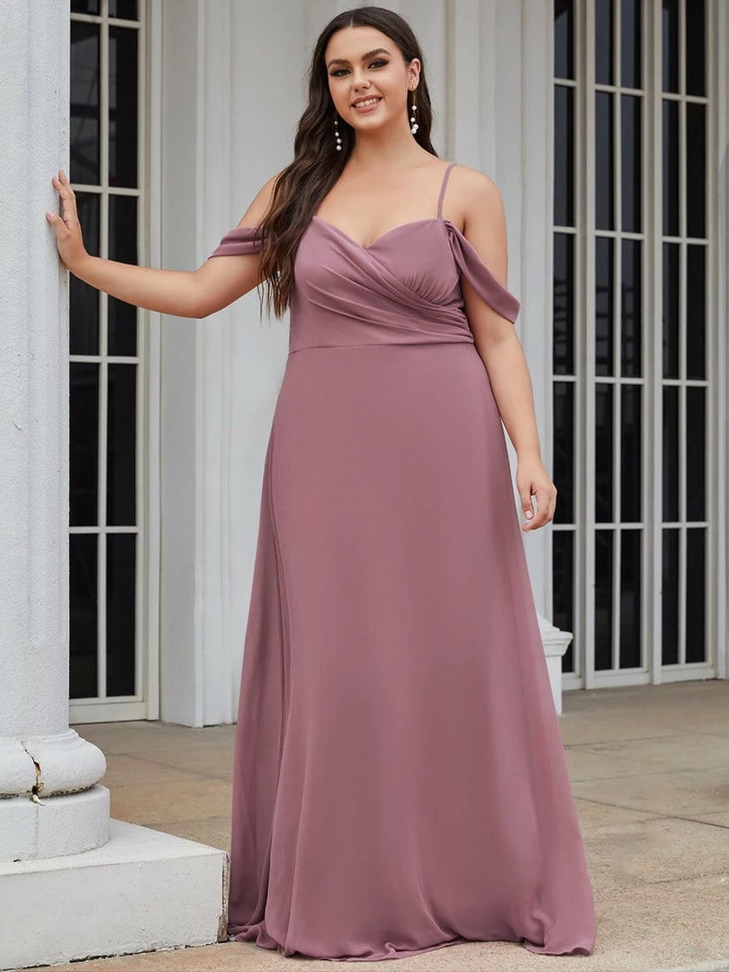 Ever-Pretty US Plus Size V-Neck Cold Shoulder Bridesmaid Dress 5 Ever-Pretty US Plus Size V-Neck Cold Shoulder Bridesmaid Dress