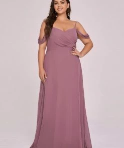 Ever-Pretty US Plus Size V-Neck Cold Shoulder Bridesmaid Dress 11 Ever-Pretty US Plus Size V-Neck Cold Shoulder Bridesmaid Dress