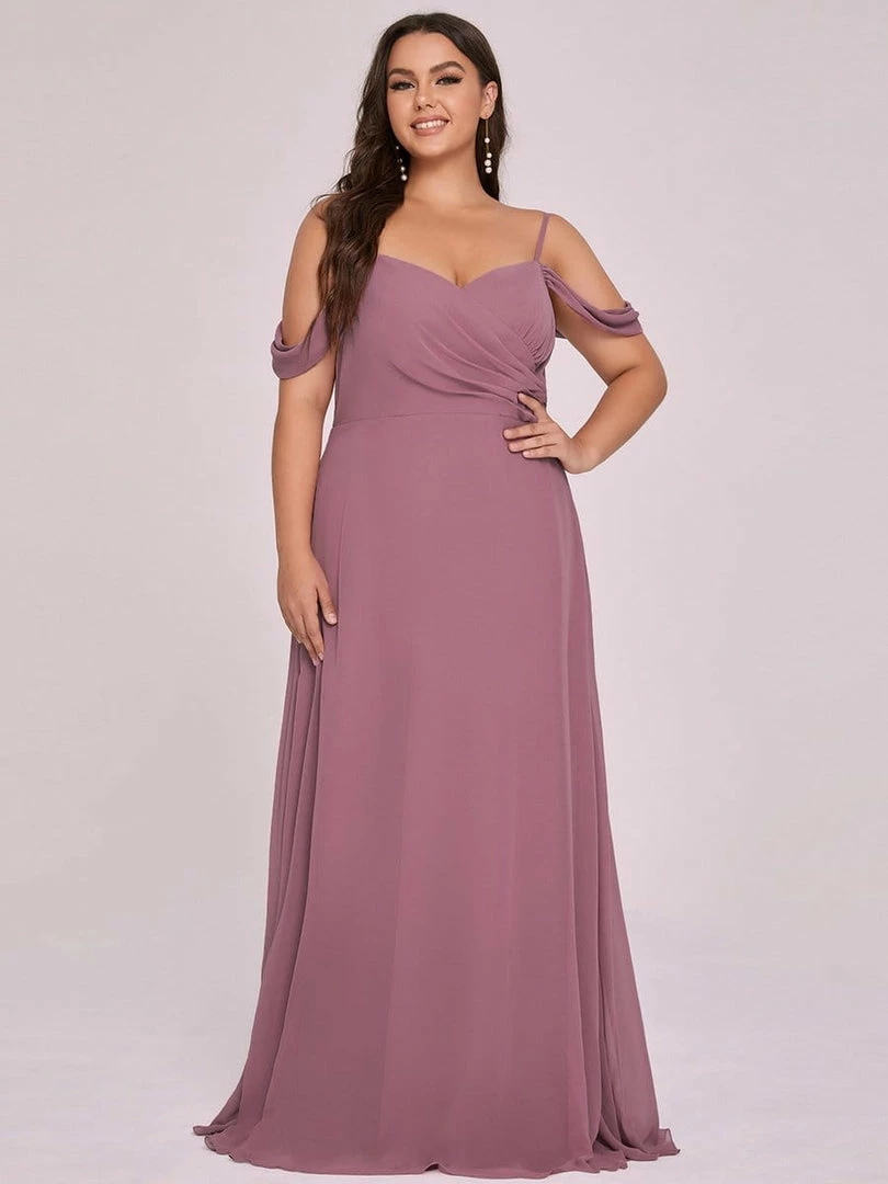 Ever-Pretty US Plus Size V-Neck Cold Shoulder Bridesmaid Dress 6 Ever-Pretty US Plus Size V-Neck Cold Shoulder Bridesmaid Dress
