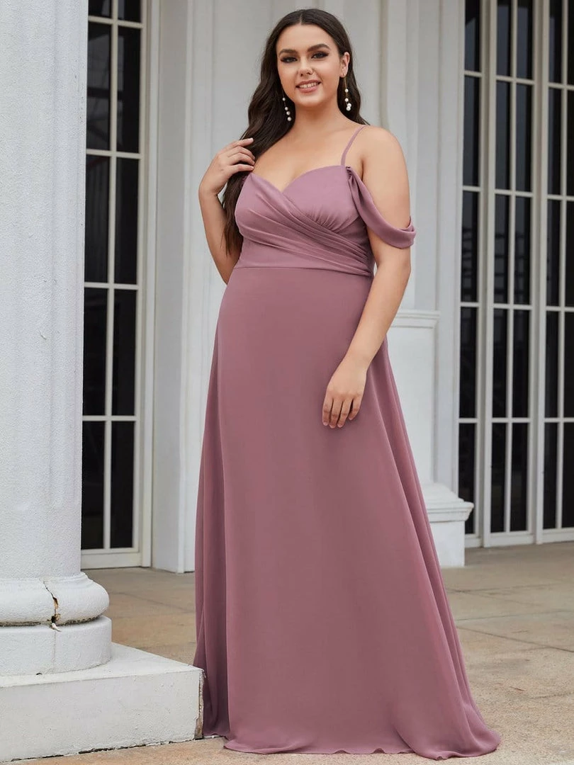 Ever-Pretty US Plus Size V-Neck Cold Shoulder Bridesmaid Dress 1 Ever-Pretty US Plus Size V-Neck Cold Shoulder Bridesmaid Dress