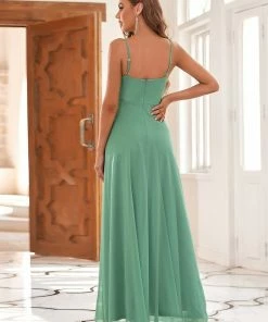 Ever-Pretty US SHOP BY OCCASION Draped Square Neckline Spaghetti Strap Bridesmaid Dress