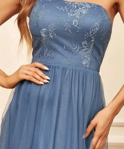 Ever-Pretty US Sheer Asymmetrical One-Shoulder Lace A-Line Bridesmaid Dress