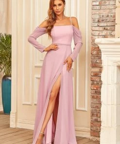 Ever-Pretty US Sheer Long Sleeved Cold Shoulder Slit Bridesmaid Dress Long Sleeve Dresses 13 Ever-Pretty US Sheer Long Sleeved Cold Shoulder Slit Bridesmaid Dress Long Sleeve Dresses