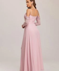 Ever-Pretty US Sheer Long Sleeved Cold Shoulder Slit Bridesmaid Dress Long Sleeve Dresses 15 Ever-Pretty US Sheer Long Sleeved Cold Shoulder Slit Bridesmaid Dress Long Sleeve Dresses