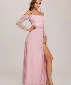 Ever-Pretty US Sheer Long Sleeved Cold Shoulder Slit Bridesmaid Dress Long Sleeve Dresses 16 Ever-Pretty US Sheer Long Sleeved Cold Shoulder Slit Bridesmaid Dress Long Sleeve Dresses