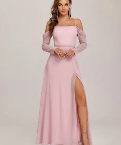 Ever-Pretty US Sheer Long Sleeved Cold Shoulder Slit Bridesmaid Dress Long Sleeve Dresses 17 Ever-Pretty US Sheer Long Sleeved Cold Shoulder Slit Bridesmaid Dress Long Sleeve Dresses