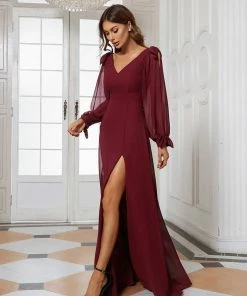 Ever-Pretty US Open Lantern Sleeve A-Line Bridesmaid Dress SHOP BY OCCASION
