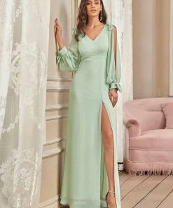 Ever-Pretty US Open Lantern Sleeve A-Line Bridesmaid Dress SHOP BY OCCASION