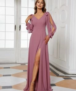 Ever-Pretty US Open Lantern Sleeve A-Line Bridesmaid Dress SHOP BY OCCASION