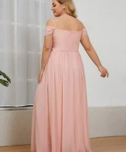 Ever-Pretty US Plus Size Sequin A-Line Cold Shoulder Bridesmaid Dress