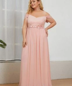 Ever-Pretty US Plus Size Sequin A-Line Cold Shoulder Bridesmaid Dress