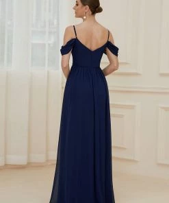 Ever-Pretty US SHOP BY OCCASION Pleated V-Neck Cold Shoulder Bridesmaid Dress