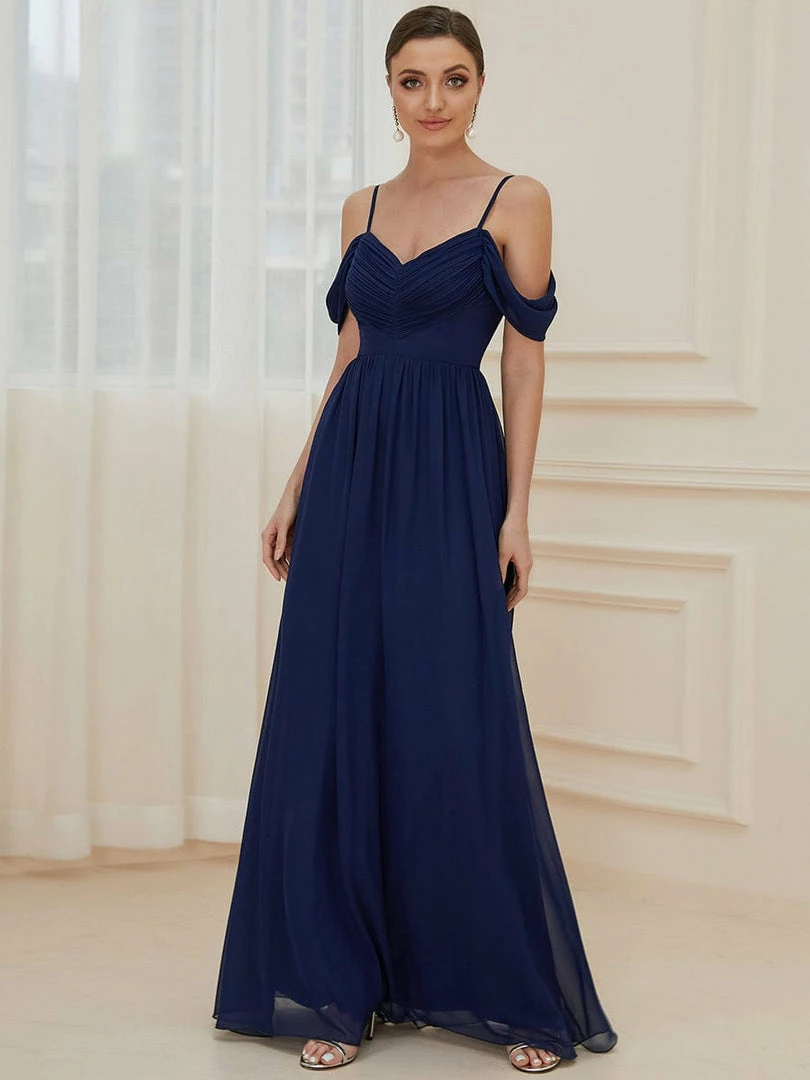 Ever-Pretty US SHOP BY OCCASION Pleated V-Neck Cold Shoulder Bridesmaid Dress 1 Ever-Pretty US SHOP BY OCCASION Pleated V-Neck Cold Shoulder Bridesmaid Dress