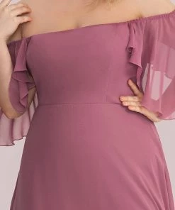 Ever-Pretty US SHOP BY OCCASION Plus Size Square Neck Formal Bridesmaid Dress With Sleeves