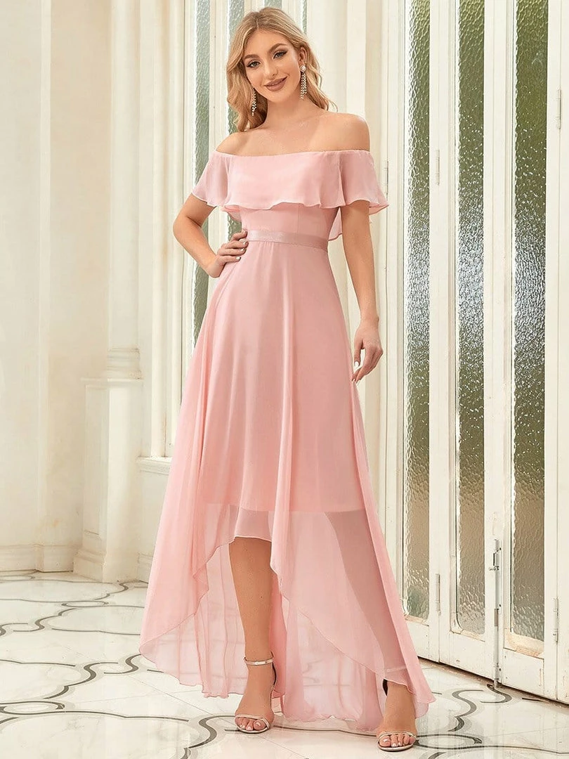 Ever-Pretty US Strapless Off-Shoulder Ruffle High Low Bridesmaid Dress Homecoming Dresses 1 Ever-Pretty US Strapless Off-Shoulder Ruffle High Low Bridesmaid Dress Homecoming Dresses