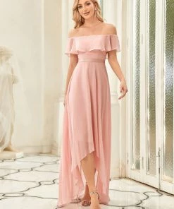 Ever-Pretty US Strapless Off-Shoulder Ruffle High Low Bridesmaid Dress Homecoming Dresses 8 Ever-Pretty US Strapless Off-Shoulder Ruffle High Low Bridesmaid Dress Homecoming Dresses