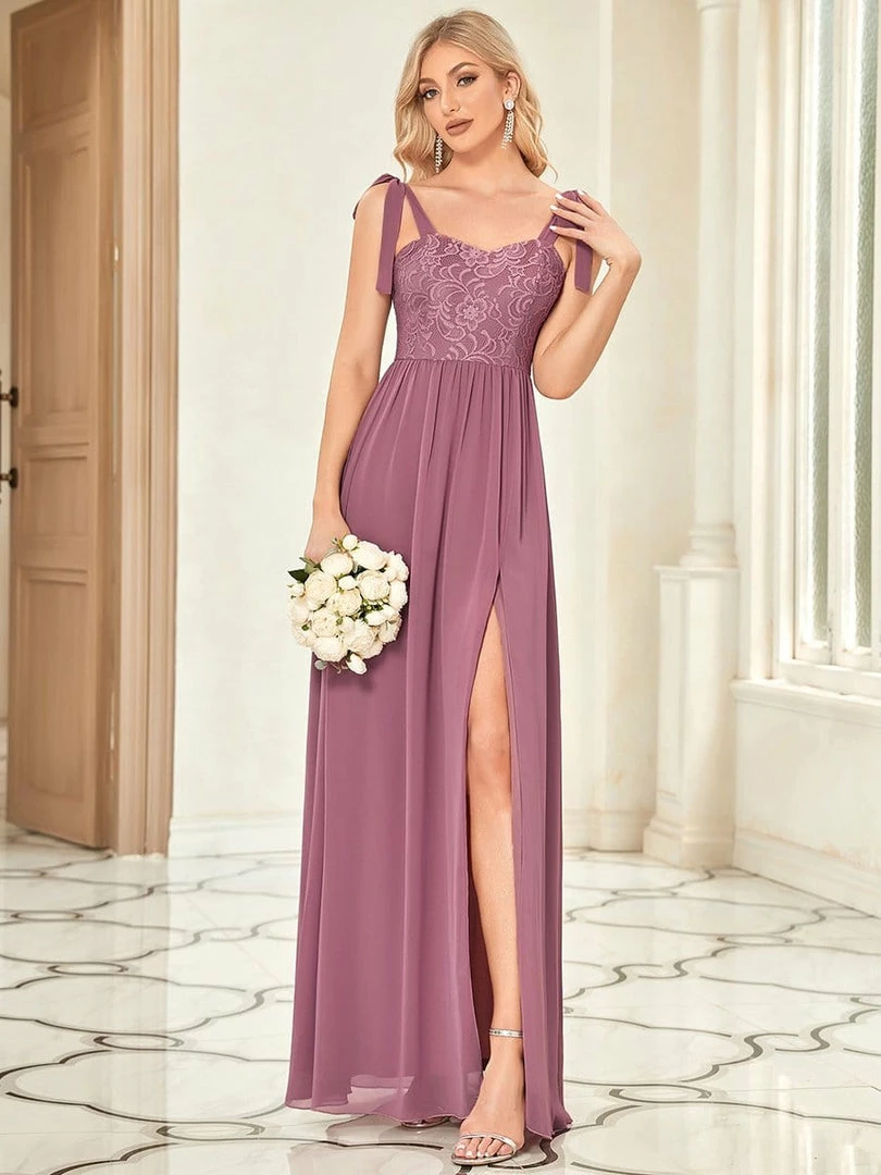Ever-Pretty US SHOP BY OCCASION Lace Sleeveless A-Line Front Slit Bridesmaid Dress 1 Ever-Pretty US SHOP BY OCCASION Lace Sleeveless A-Line Front Slit Bridesmaid Dress