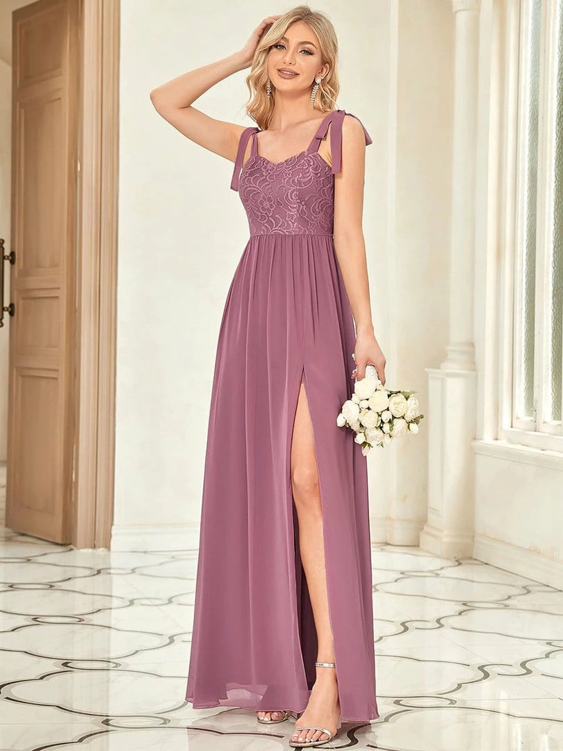 Ever-Pretty US SHOP BY OCCASION Lace Sleeveless A-Line Front Slit Bridesmaid Dress 4 Ever-Pretty US SHOP BY OCCASION Lace Sleeveless A-Line Front Slit Bridesmaid Dress
