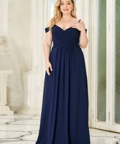 Ever-Pretty US Summer Dresses 2022 Plus Size Sweetheart Cold Shoulder A-Line Bridesmaid Dress