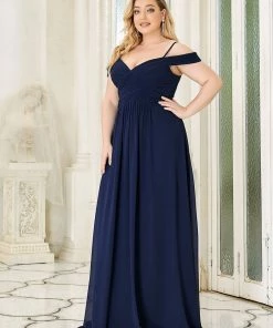 Ever-Pretty US Summer Dresses 2022 Plus Size Sweetheart Cold Shoulder A-Line Bridesmaid Dress