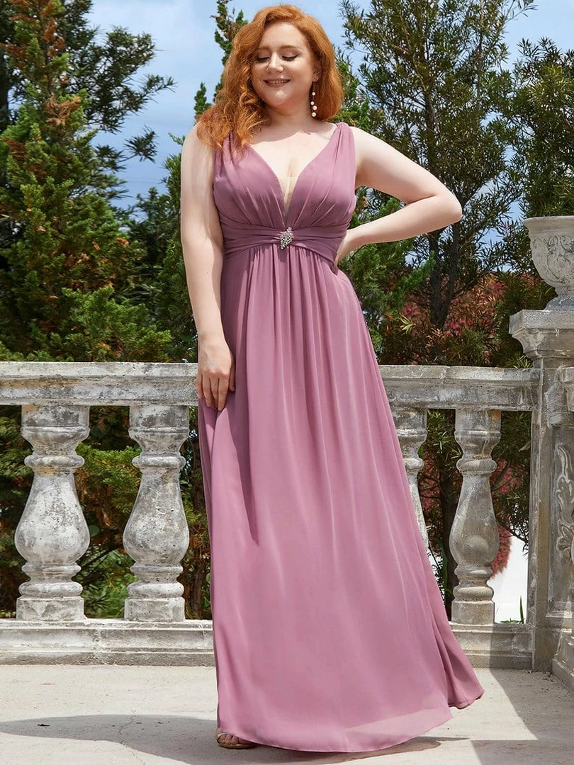 Ever-Pretty US Plus Size Sleeveless A-Line Floor-Length V-Neck Bridesmaid Dress SHOP BY STYLE 4 Ever-Pretty US Plus Size Sleeveless A-Line Floor-Length V-Neck Bridesmaid Dress SHOP BY STYLE