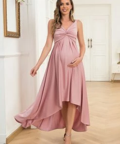 Ever-Pretty US Sleeveless Pleated V-Neck High Low Maternity Dress 9 Ever-Pretty US Sleeveless Pleated V-Neck High Low Maternity Dress