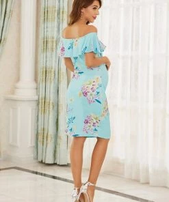 Ever-Pretty US Sleeveless Ruffle Top Short Bodycon Maternity Dress