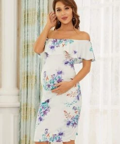 Ever-Pretty US Sleeveless Ruffle Top Short Bodycon Maternity Dress