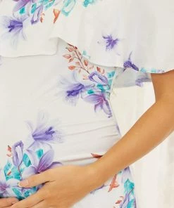 Ever-Pretty US Sleeveless Ruffle Top Short Bodycon Maternity Dress