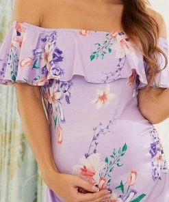 Ever-Pretty US Sleeveless Ruffle Top Short Bodycon Maternity Dress