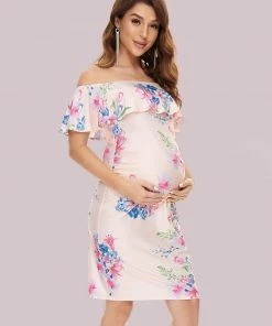 Ever-Pretty US Sleeveless Ruffle Top Short Bodycon Maternity Dress