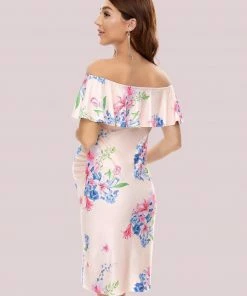 Ever-Pretty US Sleeveless Ruffle Top Short Bodycon Maternity Dress