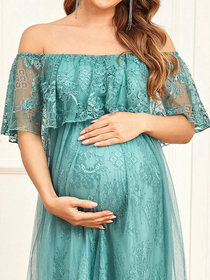 Ever-Pretty US Maternity Dresses Empire Waist Vintage Floral Foldover Double-Layer Bump Friendly Dress 3 Ever-Pretty US Maternity Dresses Empire Waist Vintage Floral Foldover Double-Layer Bump Friendly Dress