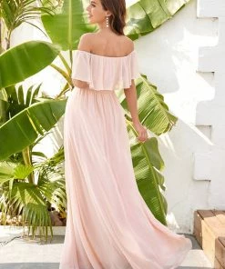 Ever-Pretty US Maxi Strapless Ruffle Maternity Dress