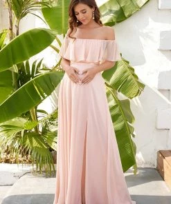 Ever-Pretty US Maxi Strapless Ruffle Maternity Dress
