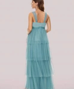 Ever-Pretty US Tie Waist V-Neck Tiered Floor-length Maternity Dress Maternity Dresses