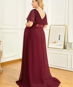 Ever-Pretty US Plus Size Ruffle Sleeve Floor-Length Formal Maternity Dress Maternity Dresses