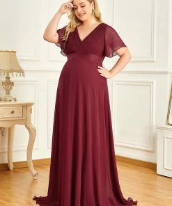 Ever-Pretty US Plus Size Ruffle Sleeve Floor-Length Formal Maternity Dress Maternity Dresses