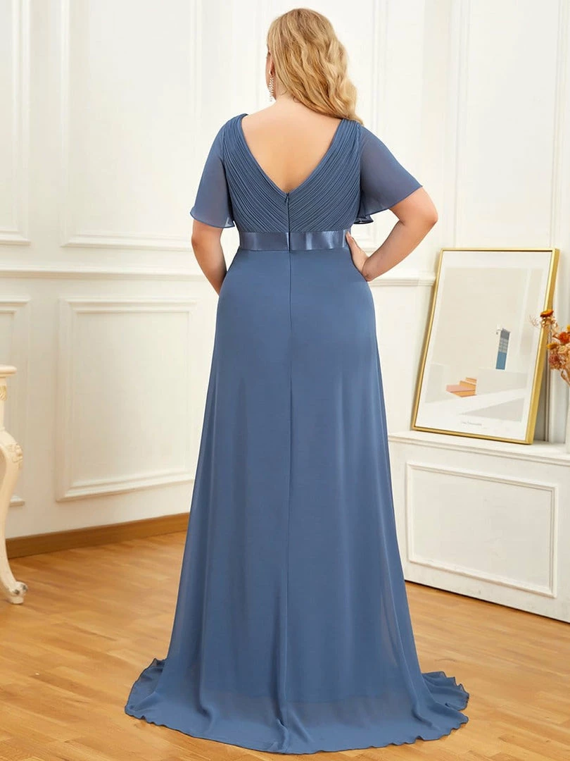 Ever-Pretty US Ruched Bodice Flowy Chiffon Floor-Length Bump Friendly Dress With Sleeves 29 Ever-Pretty US Ruched Bodice Flowy Chiffon Floor-Length Bump Friendly Dress With Sleeves