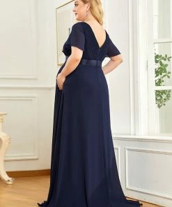 Ever-Pretty US Plus Size Ruffle Sleeve Floor-Length Formal Maternity Dress Maternity Dresses
