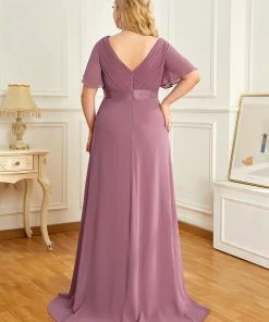 Ever-Pretty US Plus Size Ruffle Sleeve Floor-Length Formal Maternity Dress Maternity Dresses