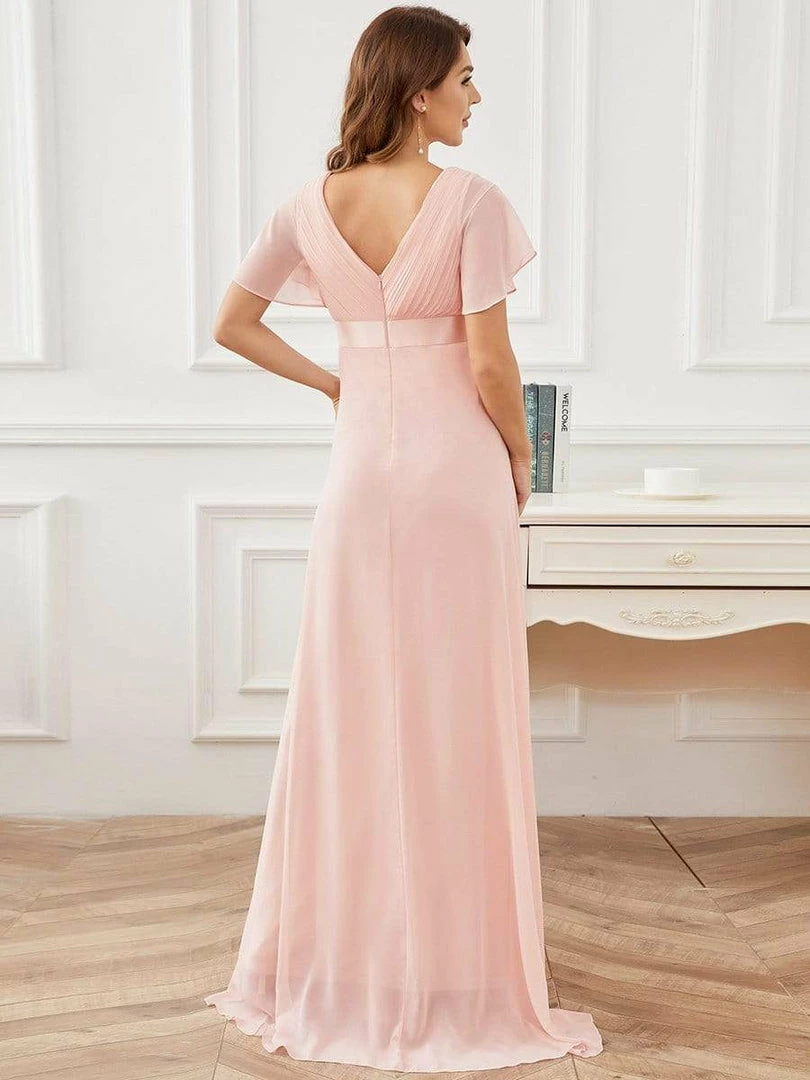 Ever-Pretty US Ruched Bodice Flowy Chiffon Floor-Length Bump Friendly Dress With Sleeves 17 Ever-Pretty US Ruched Bodice Flowy Chiffon Floor-Length Bump Friendly Dress With Sleeves