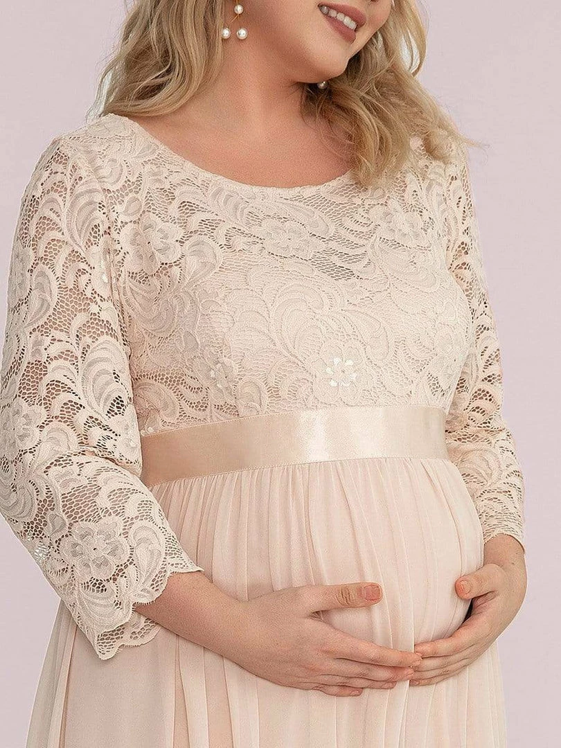 Ever-Pretty US Plus Size Sweetheart 3/4 Sleeve Floor-Length Lace Maternity Dress Maternity Dresses 4 Ever-Pretty US Plus Size Sweetheart 3/4 Sleeve Floor-Length Lace Maternity Dress Maternity Dresses