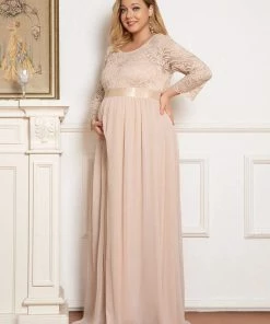 Ever-Pretty US Plus Size Long Lace Sleeve Maternity Formal Dresses Maternity Dresses
