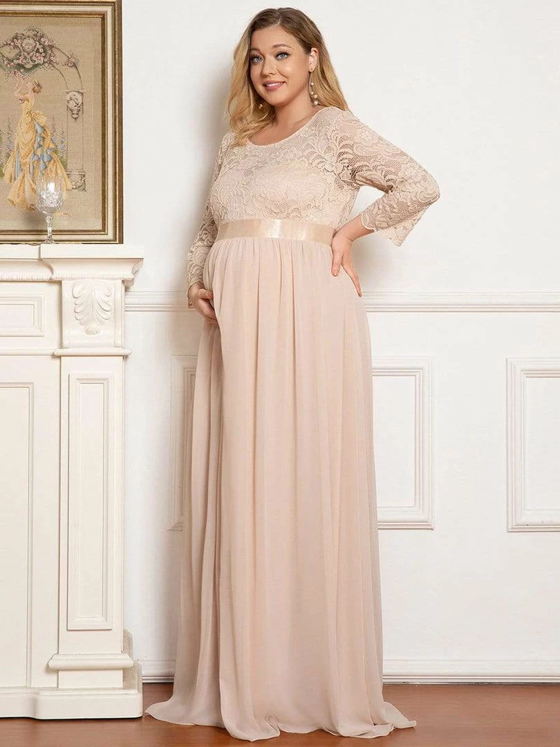 Ever-Pretty US Plus Size Sweetheart 3/4 Sleeve Floor-Length Lace Maternity Dress Maternity Dresses 5 Ever-Pretty US Plus Size Sweetheart 3/4 Sleeve Floor-Length Lace Maternity Dress Maternity Dresses